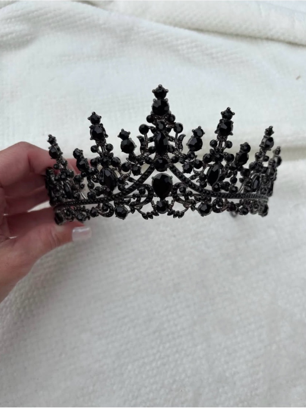 Black Tiara Crown - Elegant Women's Accessory